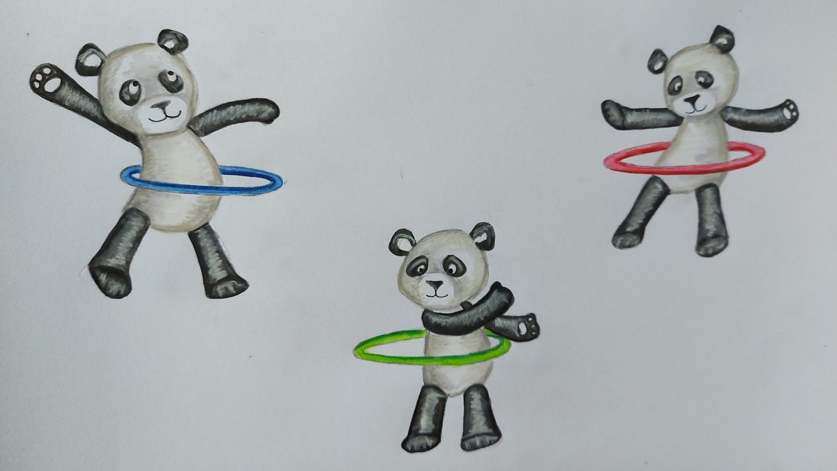 You know all those times you wondered what three hula-hooping pandas would look like?