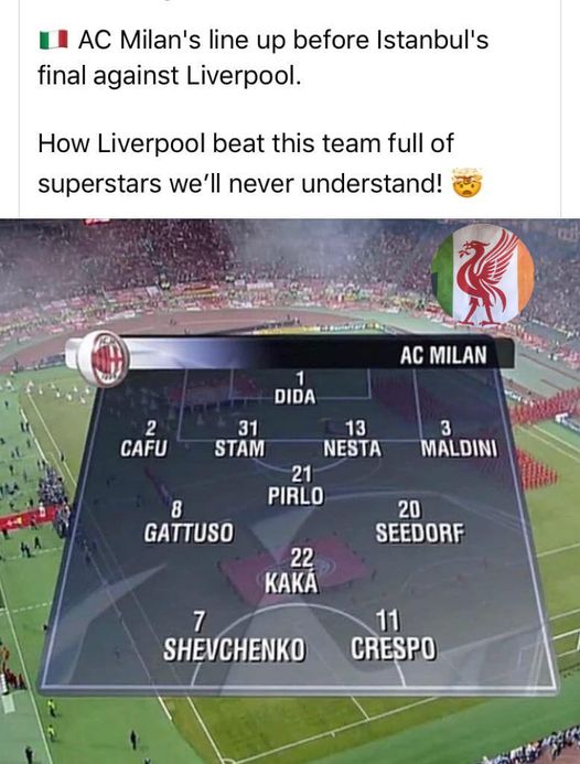 The Miracle of Istanbul. Let's hope we perform another tomorrow against Real Madrid 🙏 🙏 https://t.co/KrqPReKJl5