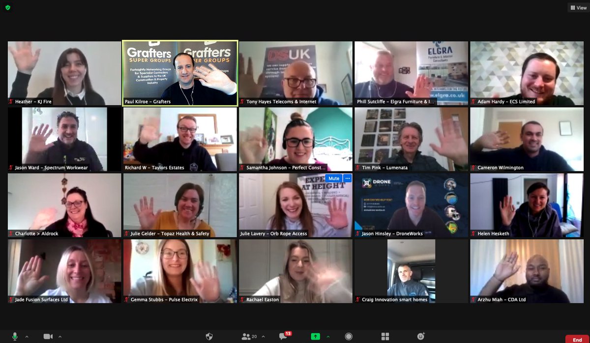 Great meeting of our Lancashire Grafters Super Group this morning.

Grafters Super Groups are Fortnightly Networking Groups for Construction and Property Professionals Only with all meetings taking place via Zoom.

Next meeting on Tues 27th April 8:30am

#networkinglancashire