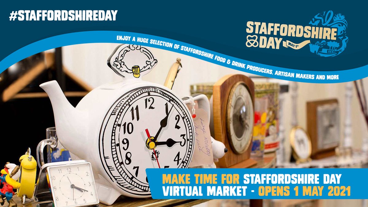 StaffordshireCC's tweet photo. Final call for businesses who would like to be part of the Staffordshire Day Virtual Market.
If you're a Staffordshire business with an online shop, and you'd like to be involved  APPLY on https://t.co/vmfuIAGLPu before 5pm on Friday 16th April.
#StaffordshireDay #StaffsBusiness https://t.co/0KMh58usGu