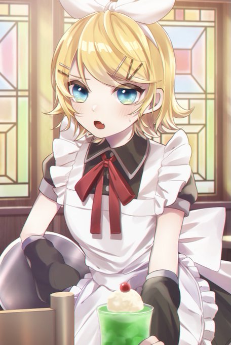 リンちゃんがバイトしてるカフェにきた
 #VOCALOID 