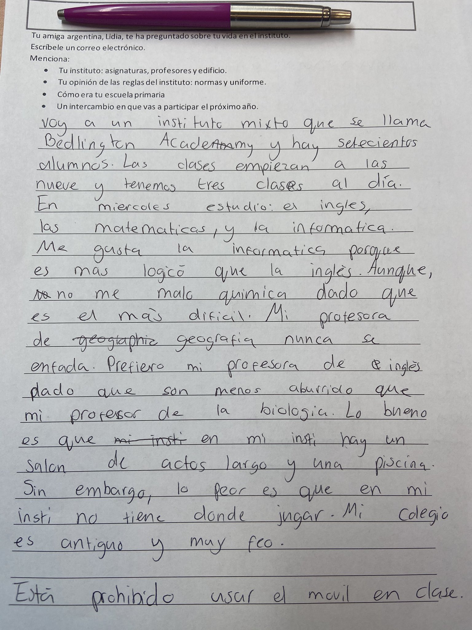 Elena Díaz FCCT on Twitter: "Year 26 writing 26️⃣ I write essay