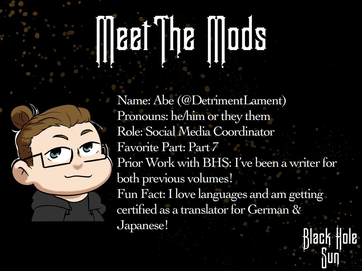 And on the last week of Meet the Mods, we introduce Mod Abe! (I'm running the social media accounts this year!)