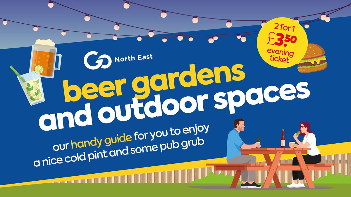gonortheast's tweet photo. 🍺🍔 BEER GARDENS 🍔🍺

Here's our handy guide, so you can enjoy a nice cold pint and some pub grub at some of the region's finest beer gardens and outdoor spaces.

You can even save on your travel with our 2 for 1 evening ticket offer.

👉 https://t.co/Ez3bl85f5Y https://t.co/4nC9Vs2jth