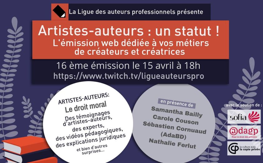 CiteBd's tweet photo. #Lettreauxauteurs
Jeudi 15 avr., 18h, nouveau live de la @LigueAuteursPro : "Le Droit Moral".
En présence de @Samanthabailly, Sébastien Cornuaud, @CaroleCouson (avocate) et Nathalie Ferlut.
@LaSOFIActCult @Adagp_ #adaBD #artistes #auteurs #autrices
https://t.co/pOeDNCaUpA https://t.co/35A04Dj9Yj