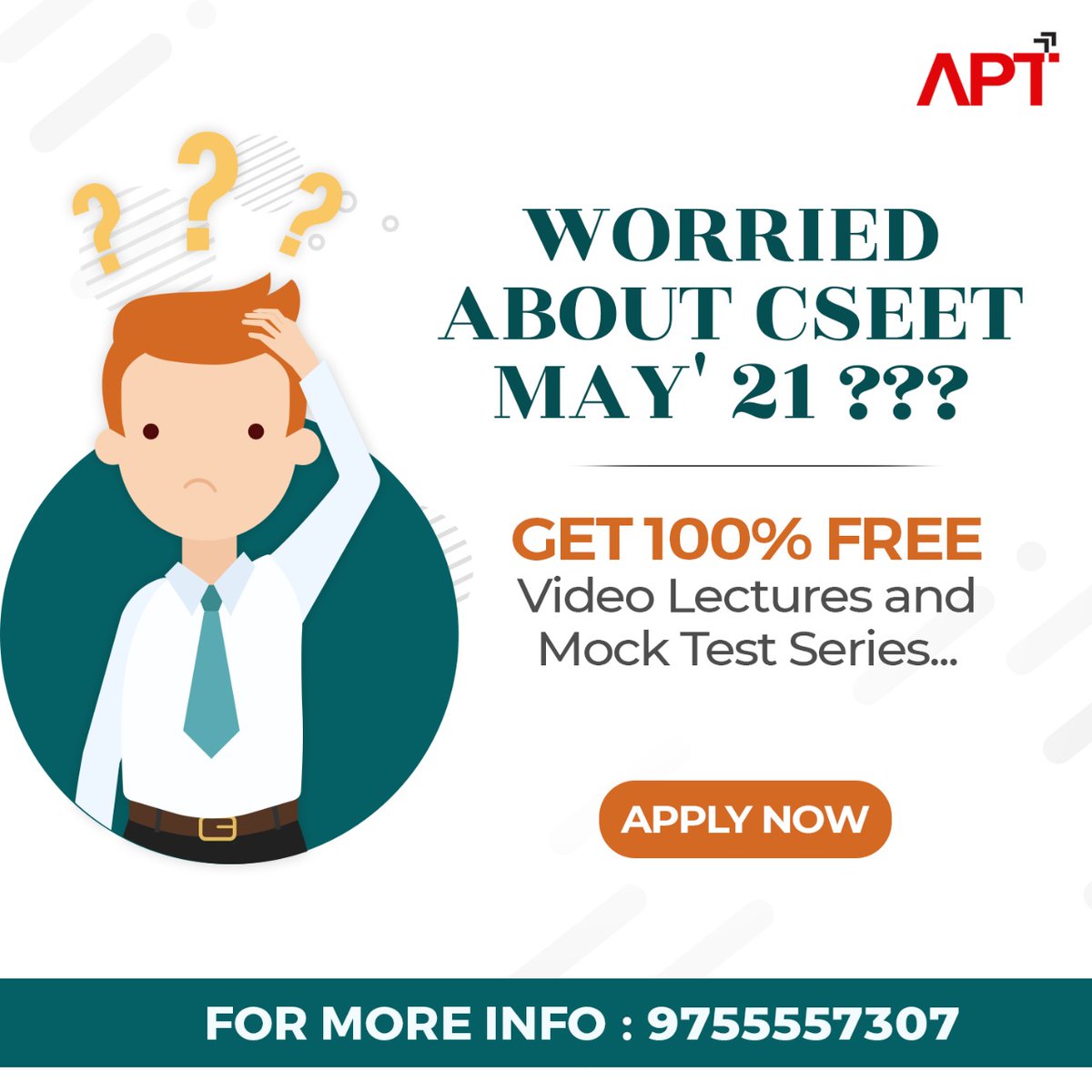 Aptclasses1's tweet image. Worried about CSEET May&apos;21 Exam??
Don&apos;t worry APT is here for you...
To get 100% free Video Lectures and Mock Test Series 
Apply Now: bit.ly/3wR1m4R
For more Information call on: 9755557307

#cseet #cseetexam