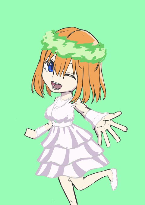 ILLさんがTwitterに投稿した中野四葉(五等分の花嫁)のイラスト。