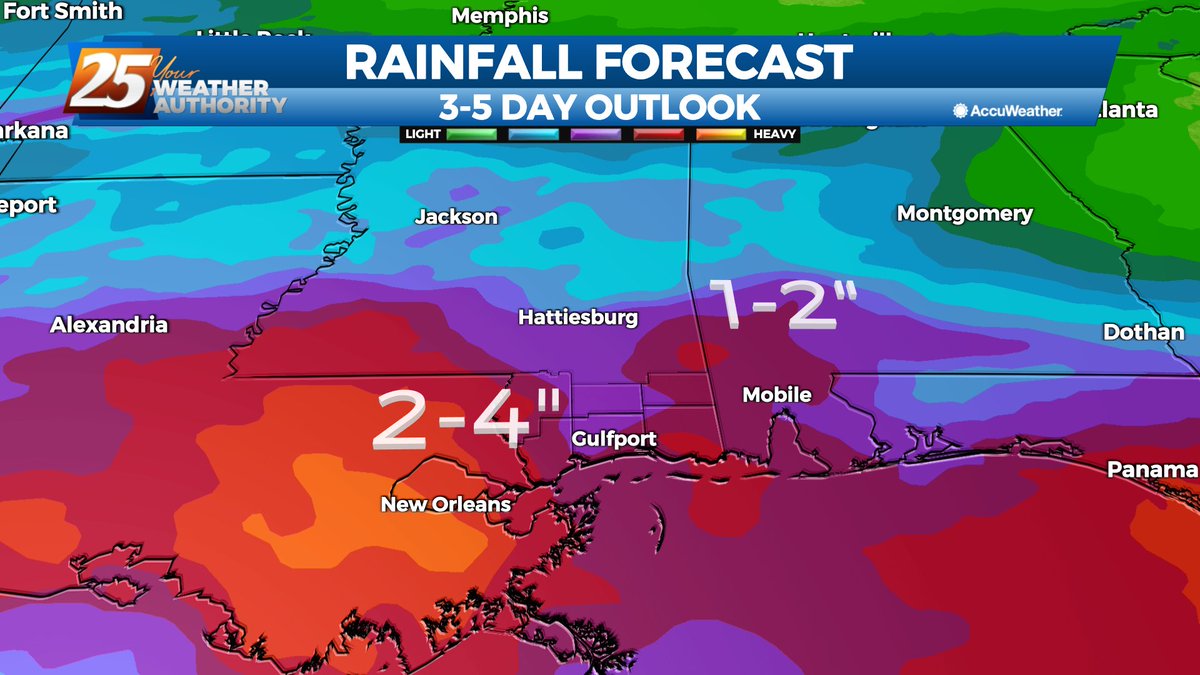 RobKnightWx's tweet image. Wet Conditions will begin moving in this afternoon - Thursday. Start your day with @WXXV25 "Today" moving to #FOX at 7 a.m. I'll have the Forecast including how much rain the area could receive.

#Wxxv25Today #RainAhead #FlashFlooding