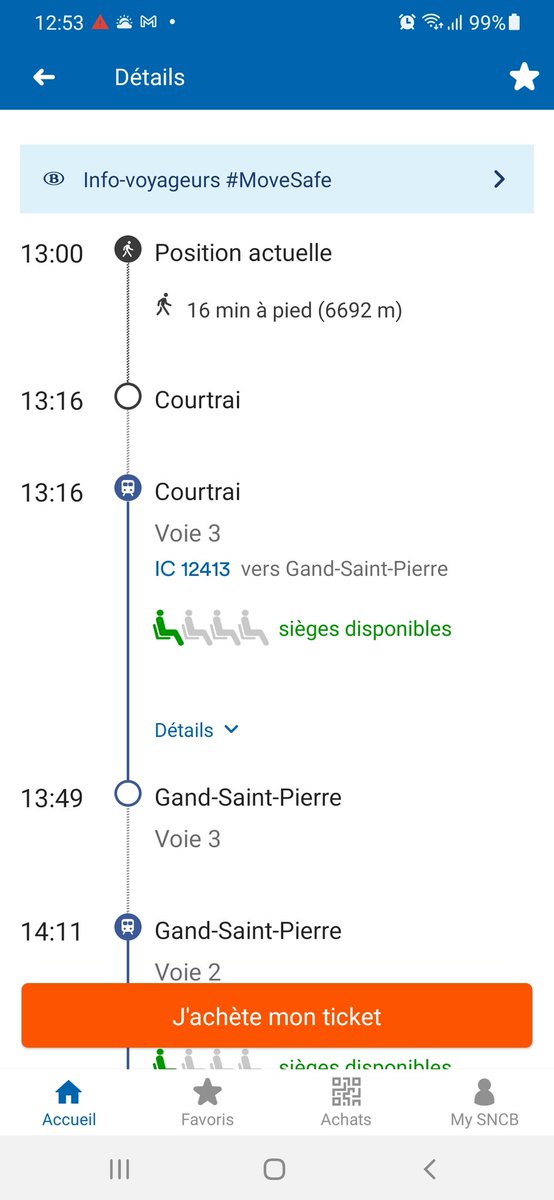 plaoureux's tweet photo. @SNCB la nouvelle application suppose que nous marchions très vite.7km en 16min! https://t.co/ct4EB1hUZF