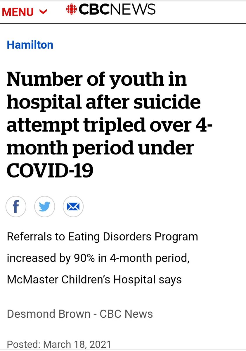 Roman_Baber's tweet photo. MCH: Youth in hospital after suicide attempt tripled. Calls to Kids Help Phone doubled. Ontario kids are in crisis.

300 doctors wrote to @Sflecce asking not to close schools after the break. But Doug &amp; Stephen have no courage to stand up to PH &amp; Unions. 
#LiftTheLockdown #Onpoli https://t.co/gsR2Lo3RWA