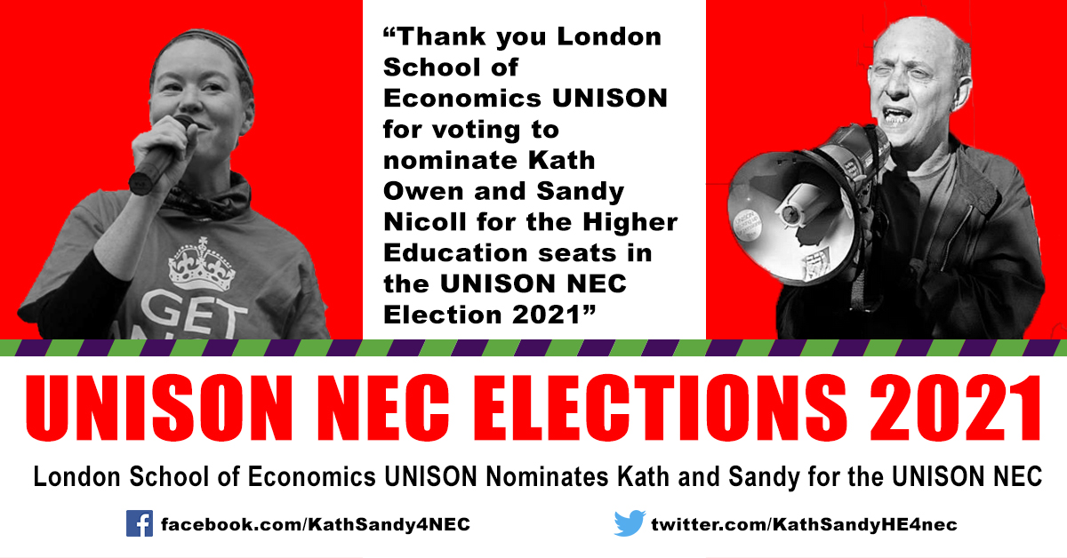 KathSandyHE4Nec's tweet photo. Thank you LSE UNISON for your nomination! We're so pleased to have the support of such a strong and active London branch. #TimeforRealChange @Paul4Nec https://t.co/R2HX94vCk9