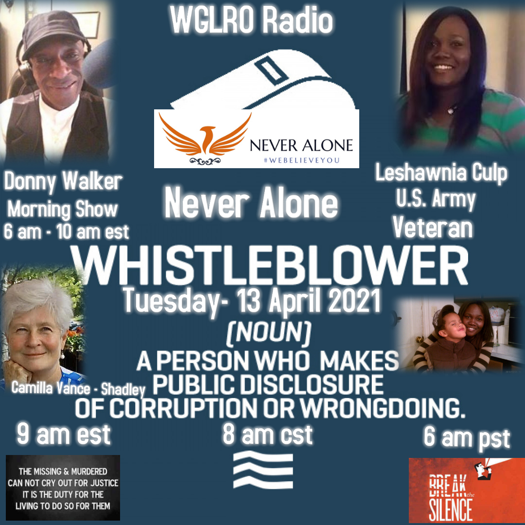 donnywalker94's tweet image. At 9 am est @Neveraloneadvo1  Tuesday on these stations..
ollywopmusicgroup.com
dousic.com
tunein.com/radio/WGLROCOM…
ollywopmusicgroup.com/wglro.com
peachtreeradiofm.net
@military_crime 
@DmbFor 
@IDAddictUSA 
@ShontaBlock 
@AdamDeRito