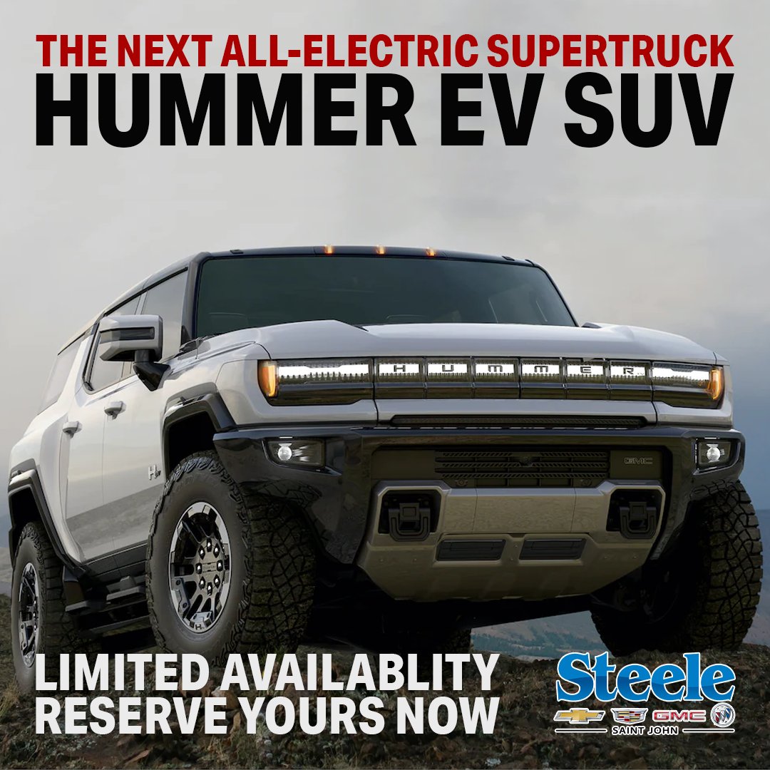steelechevsj's tweet photo. Click the link below to reserve your Hummer EV SUV now, they won't last long! ⚡️

https://t.co/qXuykNRF65

📍 183 Rothesay Avenue, Saint John, NB
📞 (506) 634-5555 https://t.co/FCJKnBUN6o