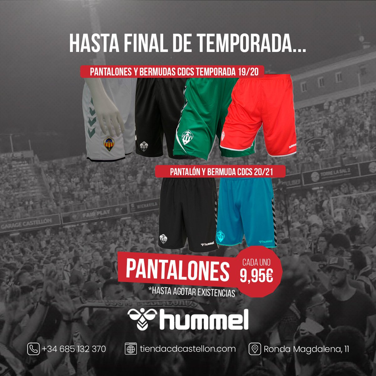 HummelCastellon's tweet photo. ¡Os anunciamos que mantenemos los pantalones y bermudas a 9'95€! Hasta final de existencias.

Encuéntralos en https://t.co/dF5JF4sXOC y en tienda Hummel Castellón. https://t.co/1CzK0xsTDa