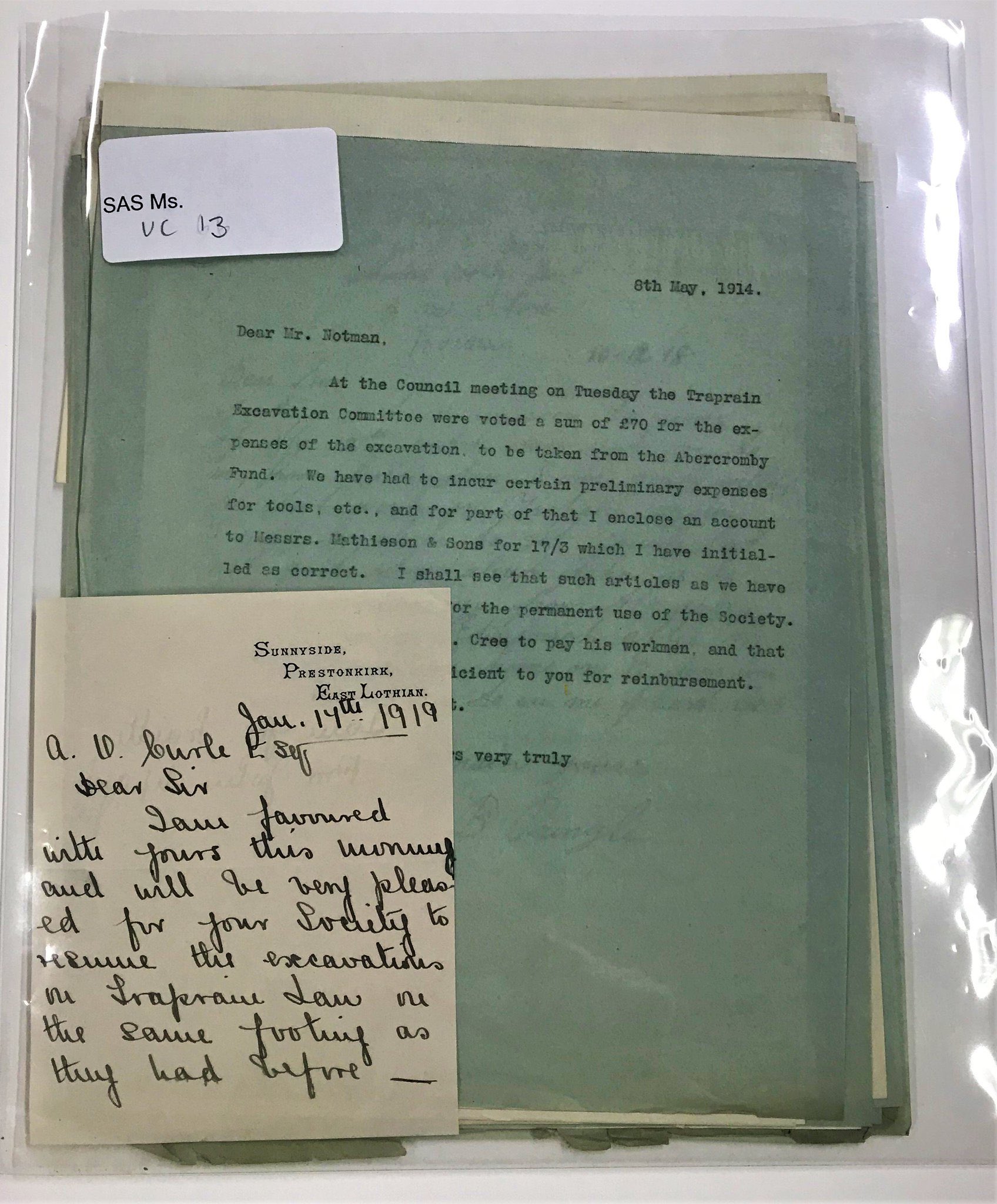 National Museums Scotland Library Day 13 Of Archive30 And The Theme Is Untoldstories From The Archives Are These Letters Telling The Story Of Those Working On The Traprain Law Excavations