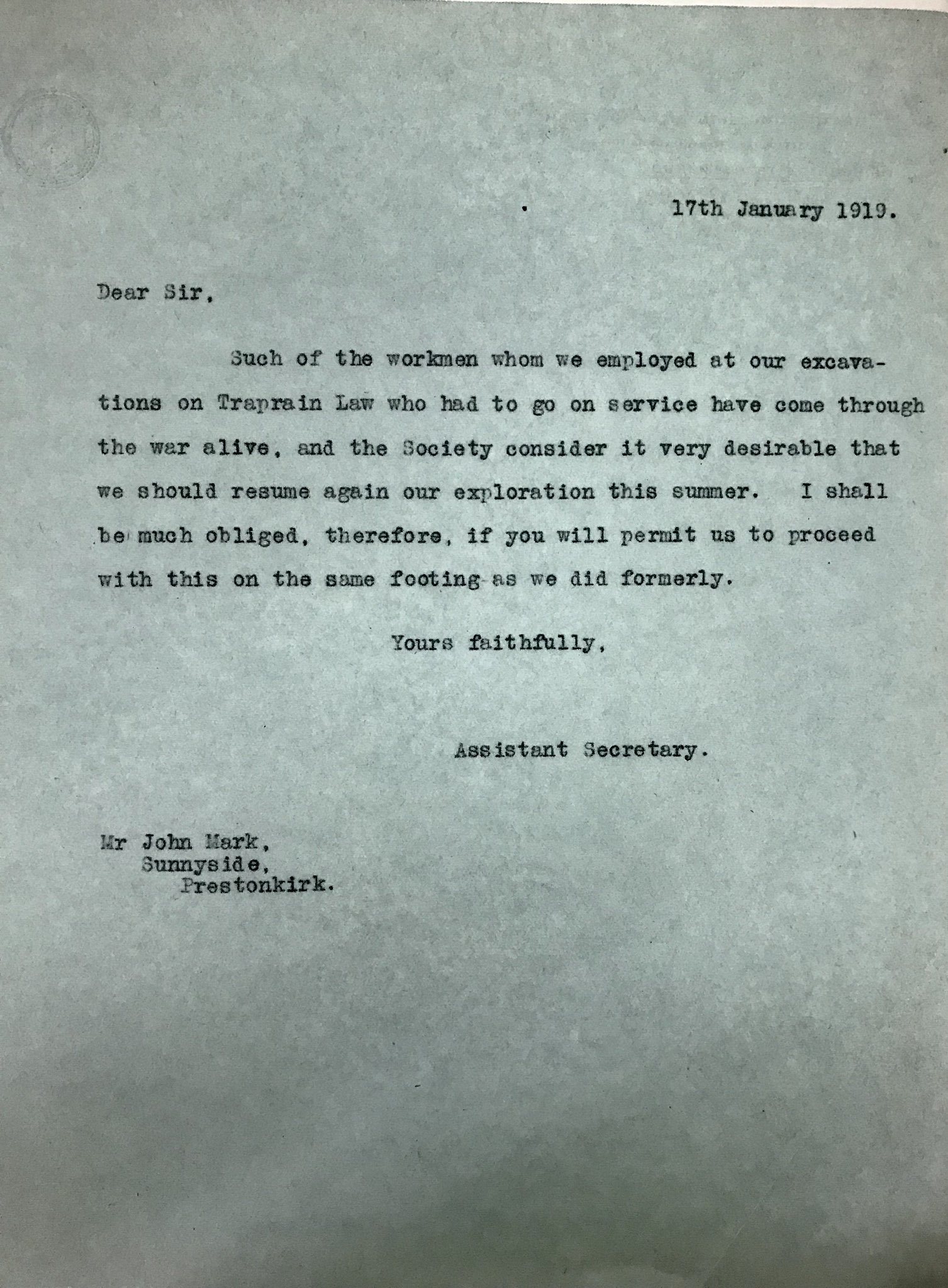 National Museums Scotland Library Day 13 Of Archive30 And The Theme Is Untoldstories From The Archives Are These Letters Telling The Story Of Those Working On The Traprain Law Excavations