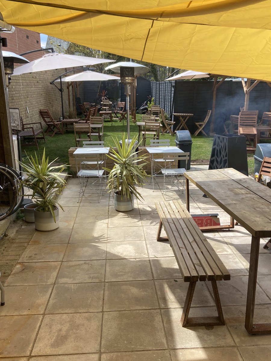 Rule19 coffee garden... we are back. Yes that is an open fire alight