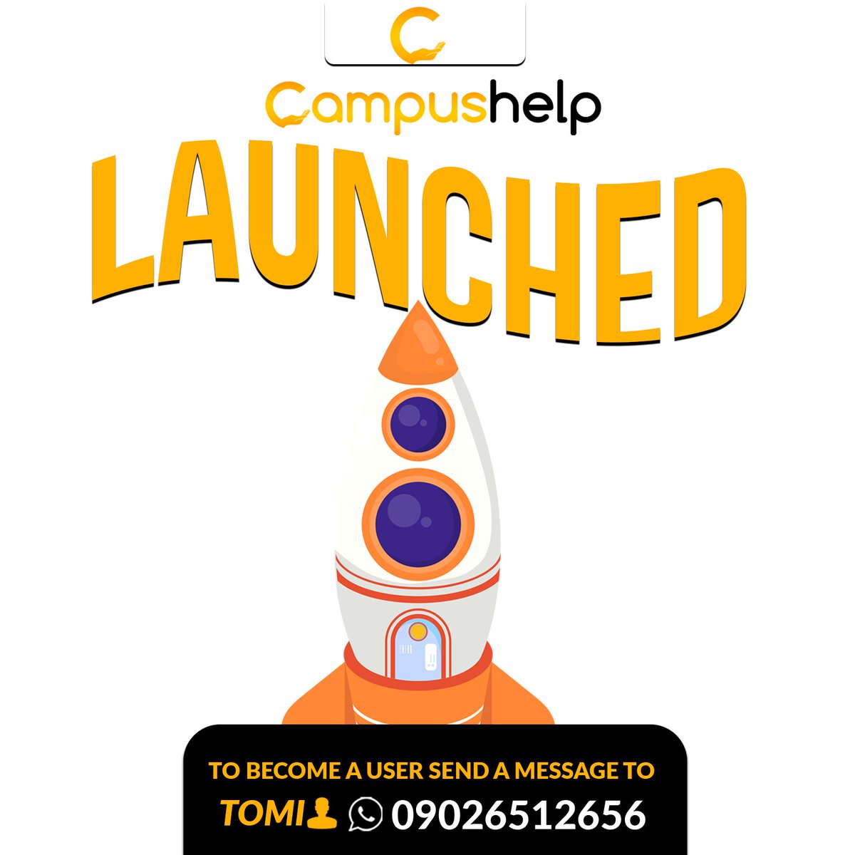 HelpCampus's tweet image. CampusHelp is a service listing system in Tasued i.e *_on CampusHelp you can get Service Providers who can provide any service you want and also you can get Service seekers who would need your services on campus
SAY HI TO TOMI  
wa.link/3a5egc
#Airdrop #tasued #startups