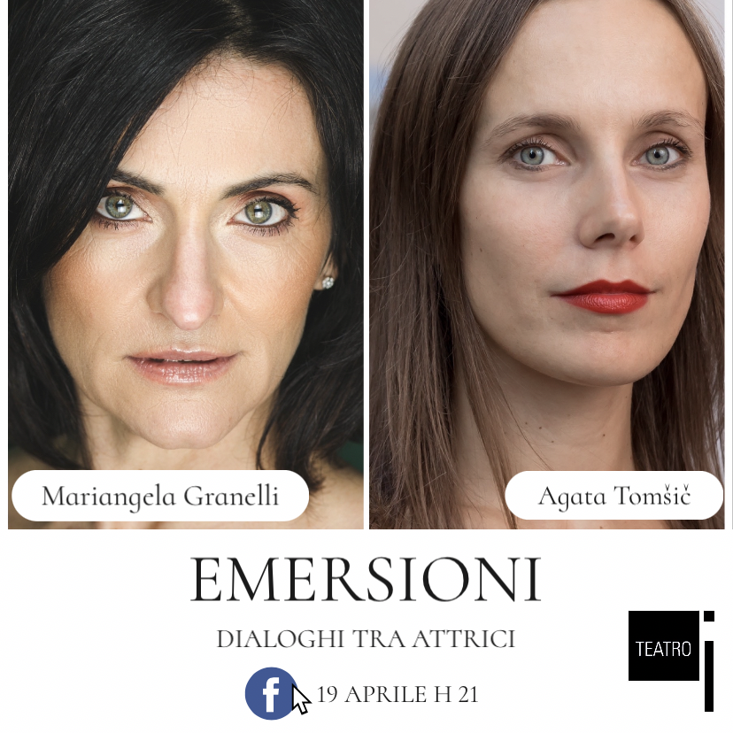 teatro_i's tweet photo. Protagoniste del sesto incontro di #Emersioni – Dialoghi tra attrici: #MariangelaGranelli in dialogo con #AgataTomšič, introdotte da @fracassifede.
Appuntamento lunedì 19 aprile, con cambio di orario: vi aspettiamo alle 21 in diretta sulla nostra pagina Facebook Teatro-i Milano. https://t.co/UxP1uuBorn