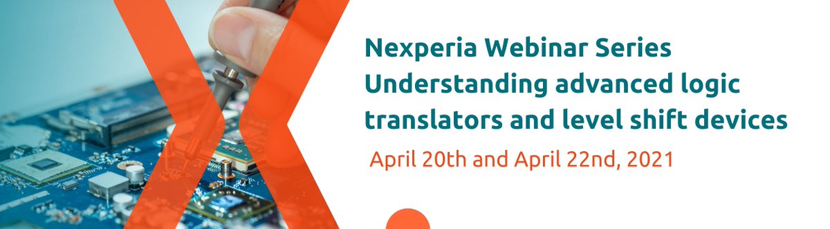 TeamNexperia's tweet image. Join our free webinar series on April 20th and April 22nd that will focus on Nexperia translators for special applications: auto direction sense, multi-voltage translators, I2C, SIM and SD card interfaces. Register here - tinyurl.com/58y8j3cm

#logicdevices #webinar