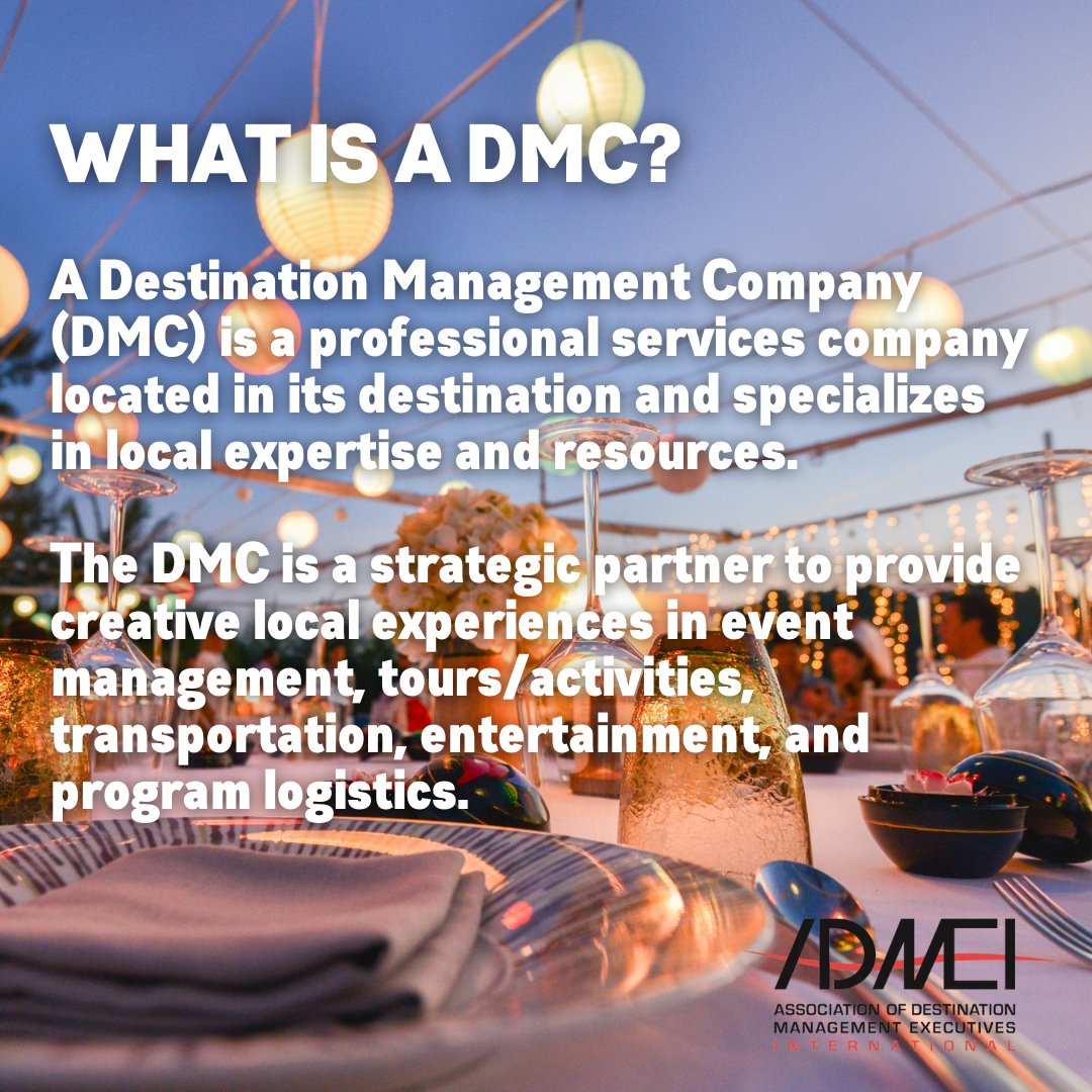 ADMEIntl's tweet photo. To understand the #WHY, we must first understand the #WHAT.
DMCs provide professional event services in a destination equipped with local knowledge and logistical expertise.
#tuesdaytutor #whatisadmc #findadmc #loveadmc #eventprofs #events #meetings #association #convention https://t.co/NQgdXEB3lc