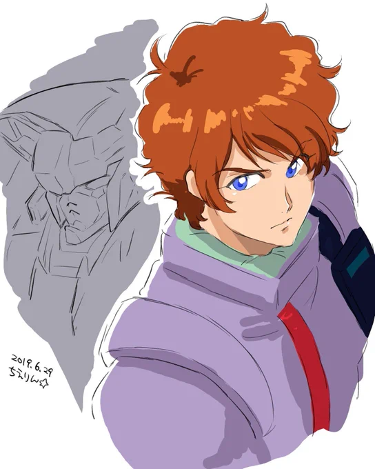 これは機動戦士ガンダム 閃光のハサウェイのマフティー・ナビーユ・エリンとレーン・エイムの対絵再掲です! 