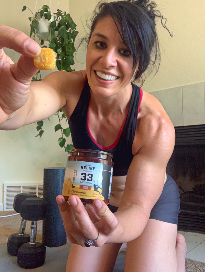 PinkRangerMMA's tweet photo. @receptra has new Serious Relief CBD gummies for pain + turmeric. They are quite delicious and work great! - Ginger Peach flavor 
🍑🌱💪🏽🧡 
Check them out! 
Lmk if you have questions. #fitness #mma #wmma #bjj #workout #boxing #chickswholift #fitnessgirl https://t.co/zdCZLz7jwM