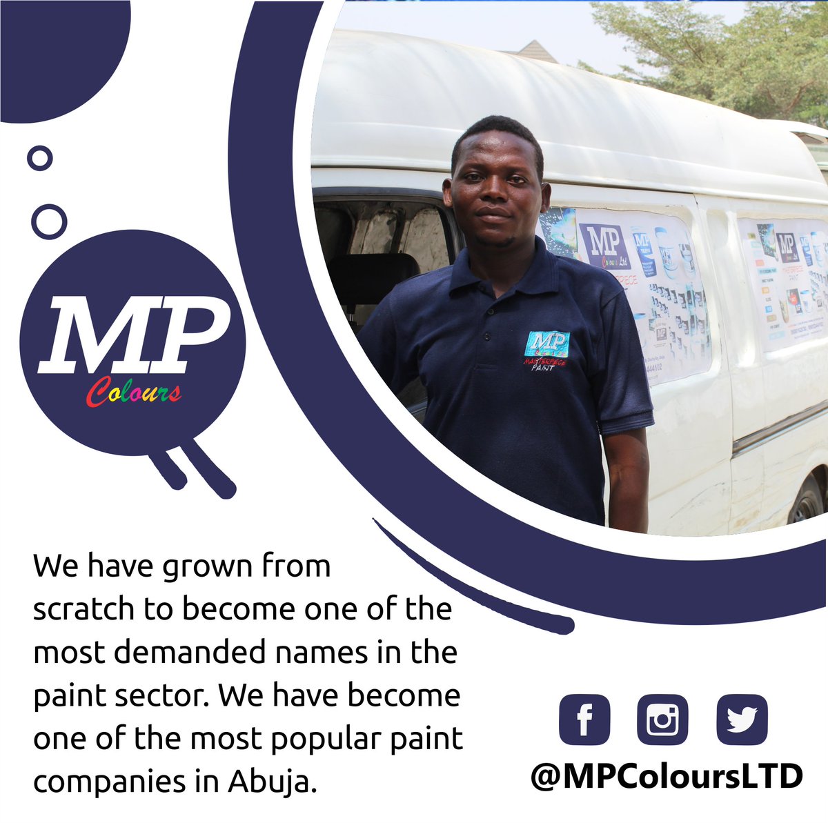 MPColoursLTD's tweet photo. We have grown from scratch to become one of the most demanded names in the paint sector. We have become one of the most popular paint companies in Abuja. https://t.co/ZViEPFHFpF