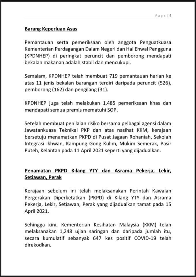 JPenerangan's tweet photo. Kenyataan Media Menteri Kanan Pertahanan Mengenai Perintah Kawalan Pergerakan Bersyarat (PKPB) dan Perintah Kawalan Pergerakan Pemulihan (PKPP) (13 April 2021)

Sumber : KEMENTERIAN PERTAHANAN MALAYSIA

#COVID19
#KitaTeguhKitaMenang
#KomunikasiKita
#JabatanPenerangan https://t.co/vZoHpf5Yst