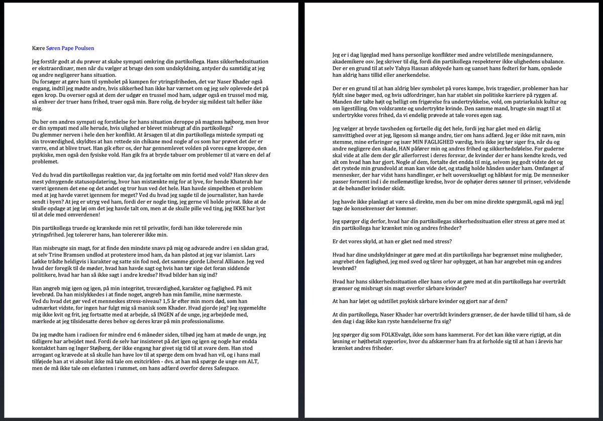 Mit svar til Søren Pape Poulsen ovenpå hans tweet om Nasers Khaders sygemelding.