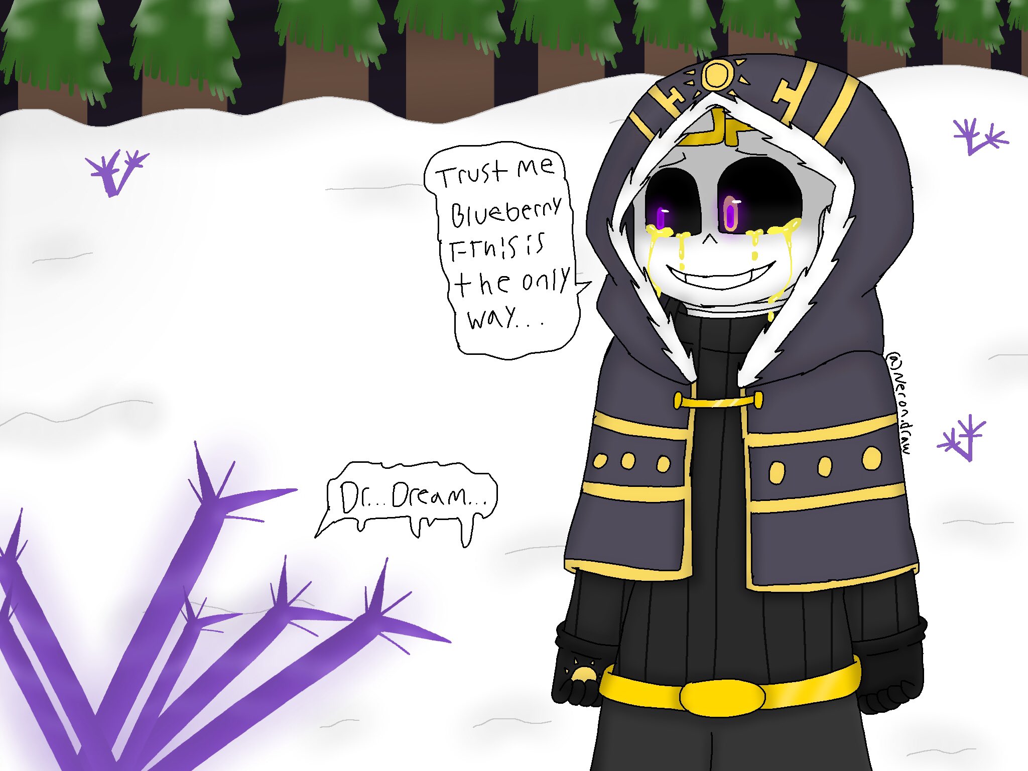IbisPaintX-ink on X: Trust me blueberry t-this is the only Here's a  drawing of dust Dream and swap sans/blueberry and this drawing about Dream  is going to different AU to gain LV/EXP. #