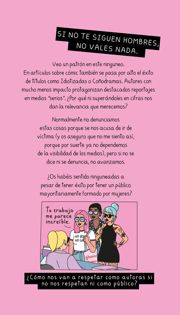 En relación a la denuncia de @LivingPostureo sobre el ninguneo de los medios hacia las autoras y creadoras.