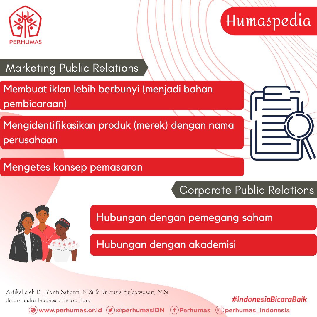 PerhumasIDN's tweet photo. Hai, Sobat Humas π
Humaspedia minggu ini mengajak kamu untuk memahami ruang lingkup pekerjaan Marketing Public Relations dan Corporate Public Relations.
Yuk simak informasinya π
#PERHUMAS #Humaspedia #Marketing #Corporate #PublicRelations #IndonesiaBicaraBaik https://t.co/4B1PJhwIOq