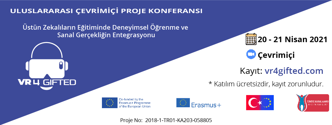 VR4Gifted's tweet photo. 📣📣📣 20-21 Nisan tarihlerinde gerçekleştirilecek VR4Gifted projesinin Uluslararası Çevrimiçi Proje Konferansı'na davetlisiniz! 🥳

*Katılım ücretsizdir, kayıt zorunludur.*

@ulusalajans @EUErasmusPlus #VR4Gifted #gifted #VirtualReality https://t.co/nOmsAtjYjv