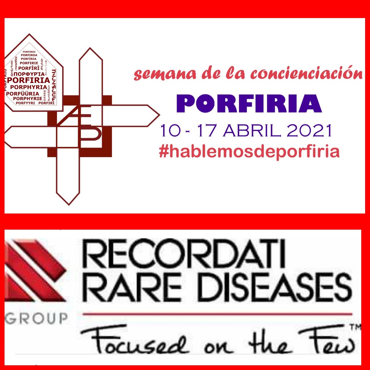 porfiria_org's tweet photo. Semana de la concienciación de la #Porfiria.
🗓️ 10 - 17 ABRIL 2021
👉 Desde la Asociación Española de Porfiria,agradecemos a @RecordatiRareES por acompañarnos y apoyarnos desde el inicio de la AEP👈
#hablemosdeporfiria #laPorfiriaExiste #somosAEP #porphyria #letsTalkPorphyria https://t.co/u6VQsR4PEn