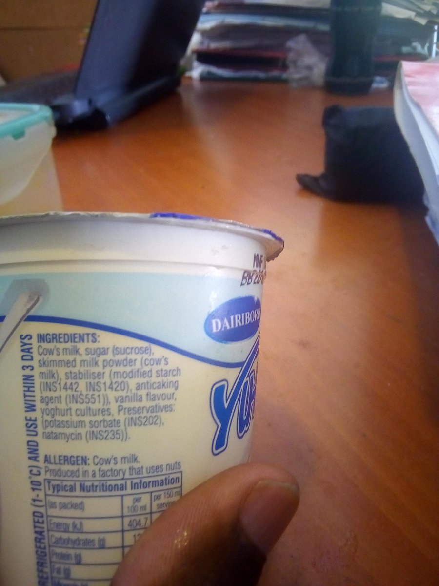 shingiechitsike's tweet photo. @DairibordLtd are you able to improve on your yoghurt top seals. I bought 2 of your products they were all leaking...&amp; I realised all of them on the shelf were sealed the same way. Please improve! https://t.co/zX0G7y9xmc
