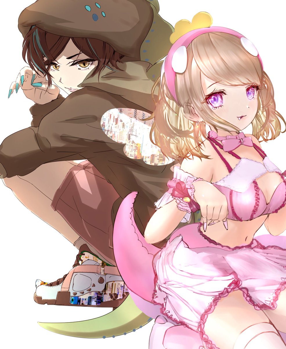 「ペアイラスト完成?✨
ご依頼頂いた美人モデル様
??@_gao_h ??

#春」|まころん🐳のイラスト