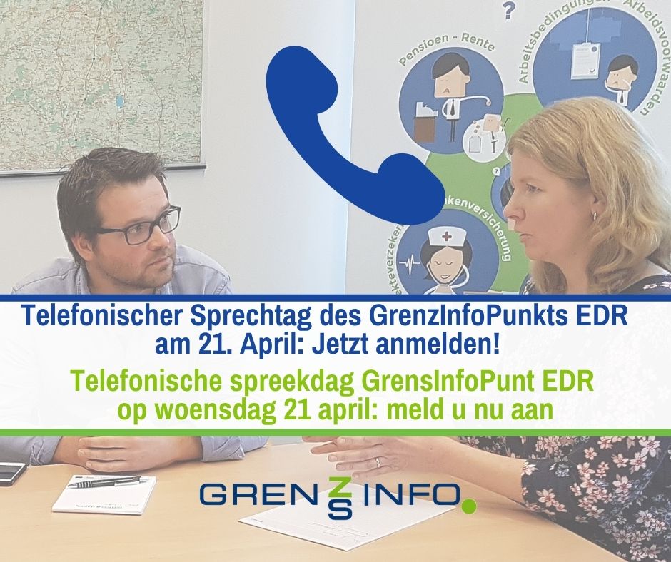 🇳🇱➡ Vragen over uw stap naar het buurland? Meld u dan nu aan voor de gratis telefonische spreekdag van GrensInfoPunt EDR op woensdag 21 april. Alle informatie vindt u hier ➡ grenzinfo.eu/edr/nl/vragen-…