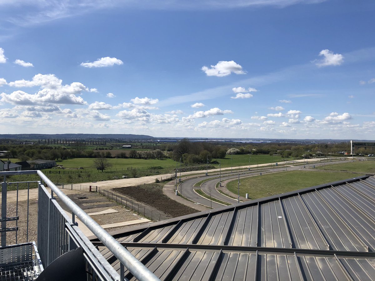 envrisks's tweet photo. Just had a tour of the fantastic new @cranfielddartec building @CranfieldUni The view from the tower, where we have space for @UKCRIC @epsrc Urban Observatory sensors, is quite something! A huge thank you to Adrian and the @cranfielddartec team for making this possible! https://t.co/KsfmO1e9pH