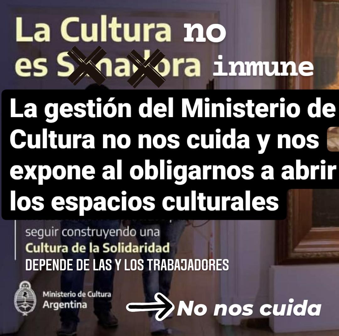 trabajoenmuseos's tweet photo. Ninguna medida sanitaria va a funcionar si @alferdez
insiste, p. ej., en mantener abiertos los Museos Nacionales. Hay que esperar unos pocos meses para ello. Entonces ya estará vacunada buena parte de la población de riesgo. #CierrenLasEscuelas #cierrenlosmuseos #CierrenTodo https://t.co/8W3cGSN9hw