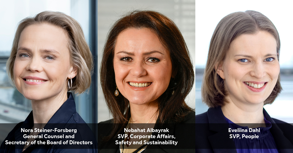 Fortum's tweet photo. Welcoming new, highly capable and experienced leaders to Fortum Executive Management! Nora Steiner-Forsberg and Eveliina Dahl have been appointed as of 1 May, Nebahat Albayrak will join us on 1 July at the latest. #diversity #foracleanerworld https://t.co/5EbvYiLdeE https://t.co/x7UCYL1eeF