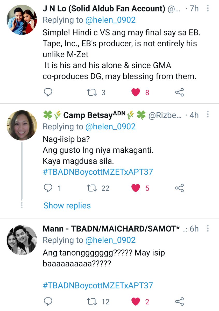  https://twitter.com/helen_0902/status/1381801081232093184?s=19 Apparently, there's been a surfeit too of hubris, miscalculation, arrogance, vindictiveness & plain stupidity in the DG-AA guesting fiasco.  #TBADNBoycottMZETxAPT37