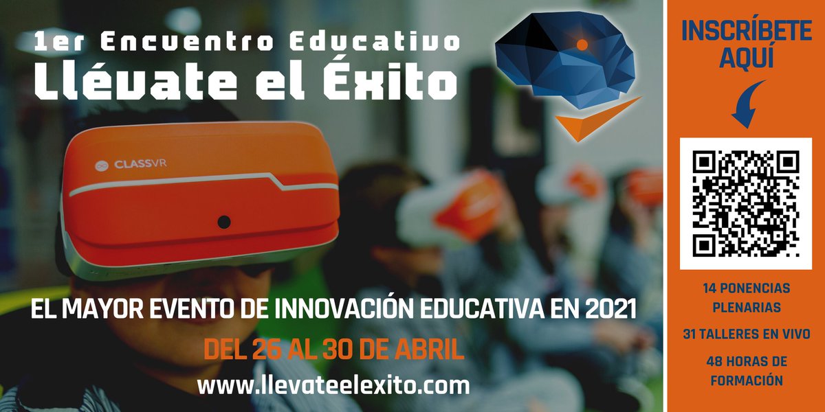 Llevate_elExito's tweet image. 👉¡Inscríbete en el mayor evento sobre Innovación Educativa del año 2021!

👨‍🏫14 ponencias plenarias con los mejores expertos.
👨‍🎓 31 talleres especializados.
🏫48 horas de formación sobre la Educación del futuro.

📆 ¡No te lo pierdas! Comienza el 26 de abril

#LlévateelÉxito