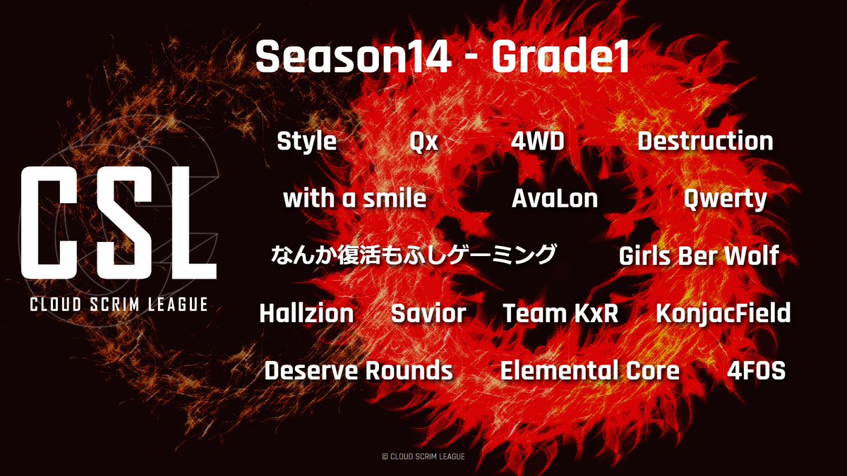CSL_temp's tweet photo. CSL(仮) Season 14 Roster
明日から始まるSeason14のロースターが確定しました!
#CSL仮
#PUBG_MOBILE https://t.co/0ljGBbe3n8