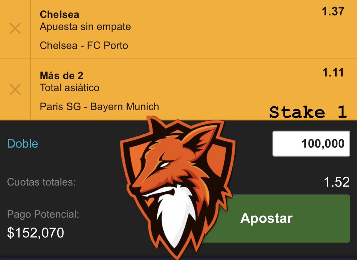 ZorroBets's tweet photo. APUESTA PARA HOY 13 DE ABRIL!! 🚨🚨🚨

Stake 1 📌

Esta es nuestra apuesta para hoy de Champions, Chelsea a confirmar su clasificación y un PSG vs Bayern en el que puede pasar cualquier cosa, los alemanes tiene que ir con todo

🦊ZORRO NATION🦊 https://t.co/klqeDSs6dz