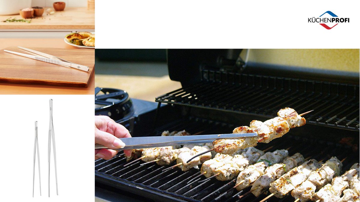 Warm weather is coming! Time to fire up your grill and use your #kuchenprofi tweezer tongs. 8.75" or 12" of 18/10 stainless steel, these are ideal for turning meat, vegetables, and seafood of all sizes!  
#grilling #frielingusa #bbq #spring #barbeque #grillmaster #grillingseason