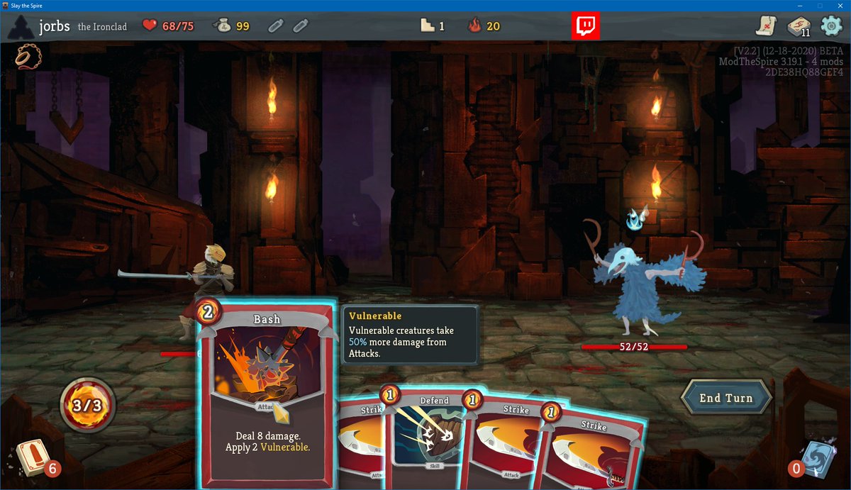 vii. hovering bash in slay the spire clearly presents its full text and explanatory keyword info.viii. monster train. same idea.ix. loop hero, same thing mostly.this is the main interface used when thinking about plays and a huge part of whether the game feels fun or not.