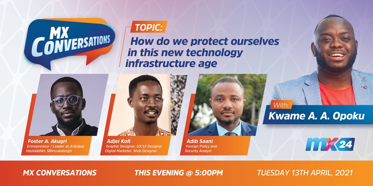 mx24gh's tweet photo. Today on #mxconversations, @futuristkwame &amp; guests will look at how to protect ourselves in this new technology infrastructure age. 

#mx24gh #technology #infrastructure #funfearlessfactual https://t.co/MeWmVAhyA3