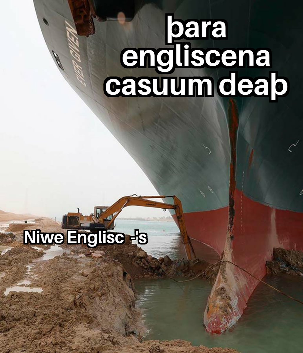 EaldEnglisc's tweet photo. The death of the English (grammatical) cases
Modern English -'s
#oldenglish #ealdenglisc #englisc #grammaticalcase #grammar https://t.co/HIPFJKLWgx