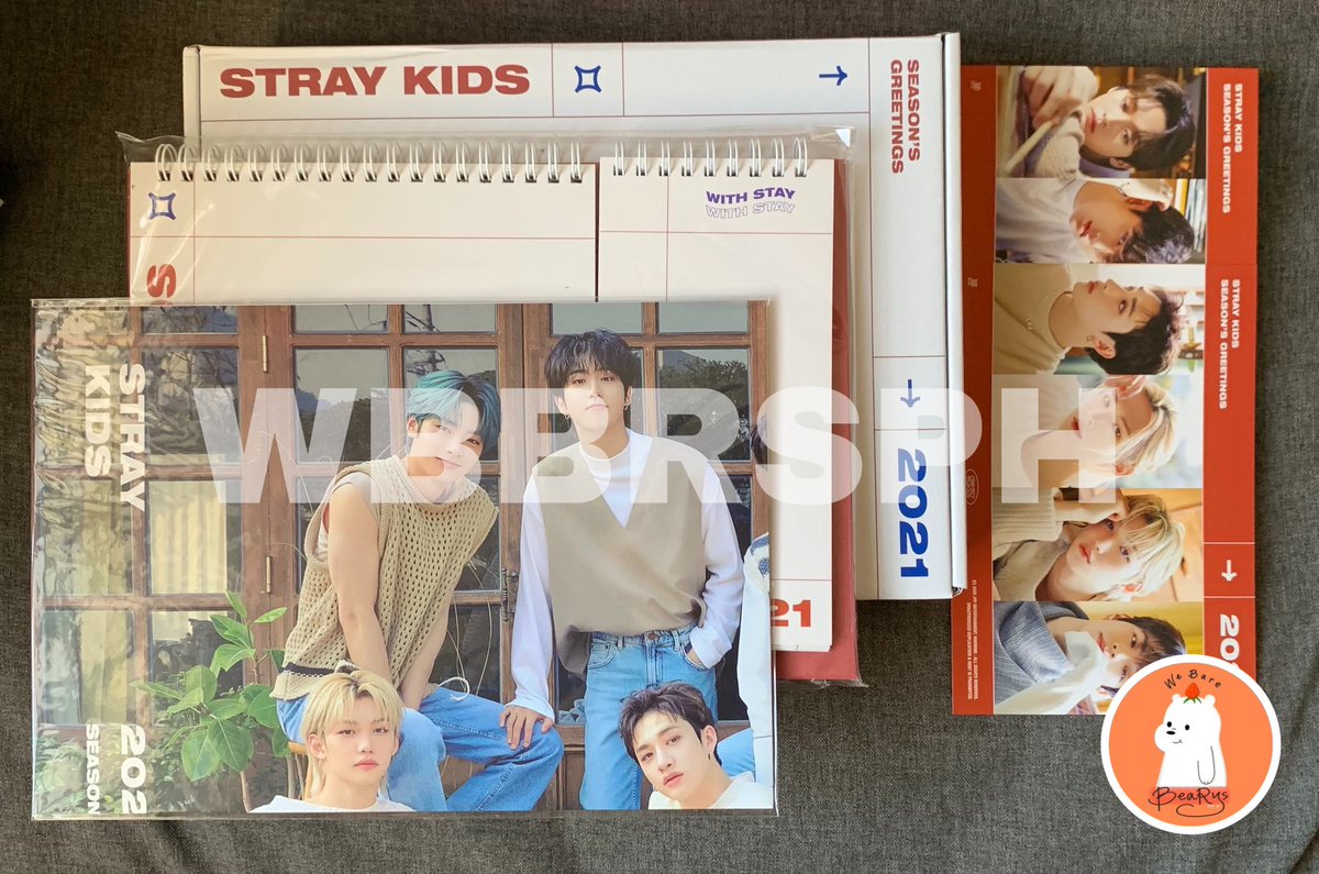  #WBBRSPH_Onhand SKZ SEASON'S GREETINGS (TINGI)₱450- Unsealed- Outer Box, Wall Calendar, Calendar Poster, POB Postcard set- Box has slight damages- 2 stocks